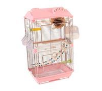 Zambuph Cage à oiseaux artisanale pour aras, nid avec support et accessoires conçus pour un espace optimal et une décoration élégante. Maison d'oiseaux portable et robuste avec mangeoire et abreuvoir.