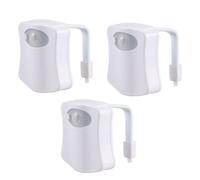 Zambuph Capteur de lumière de toilette facile à installer, capteur mouvements salle bains, mouvements d'éclairage pour salle bains, changement couleur en plastique 3 paquets/lot