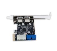 Zambuph Carte d'extension PCI-E vers USB 3.0 20 Broches 2 Ports 5 Gbps contrôleur Hub Adaptateur Carte mère mère de Rechange