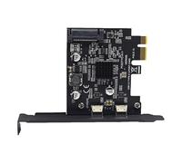 Zambuph Carte d'extension USB 2.0 avec PCIe et Double Port USB-C pour Une Transmission Haut débit et Une Installation Facile sur Tout Ordinateur de Bureau Portable. Carte