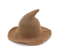 Zambuph Chapeau de sorcière d'Halloween en feutre noir, accessoires de costume pointus pour carnaval, décoration, cosplay, fête de sorcier, Halloween, kaki, M (56-58 cm)