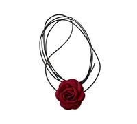 Zambuph Charmant collier ras-de-cou rose ajustable, accessoire floral unique, bijou idéal pour les fêtes, mariages et rendez-vous. Ce collier ras-de-cou floral est