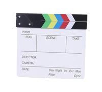 Zambuph Clap de cinéma en Bois, Pratique pour Tous Les Studios. Clap de cinéma Professionnel, Mini et Durable, Coloré, 20x20cm