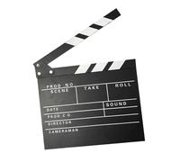 Zambuph Clap de cinéma en Bois, Pratique pour Tous Les Studios. Clap de cinéma Professionnel, Mini et Durable, Noir Anglais, 20x20cm