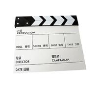 Zambuph Clap de cinéma en Bois, Pratique pour Tous Les Studios. Clap de cinéma Professionnel, Mini et Durable, Blanc Chinois, 20x20cm