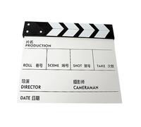 Zambuph Clap de cinéma Professionnel, Facile à Utiliser, Un Cadeau Fantastique pour Les cinéastes et vidéastes. Design élégant, Finitions soignées, Blanc Chinois, 20x20cm