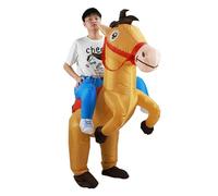 Zambuph Costume de Cheval Gonflable Amusant OxfordCloth en Polyester OxfordCloth, pour Masque de Cheval, pour Masque de Cowgirl de Noël, Chevaux Adultes, 150-190CM