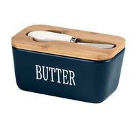 Zambuph Couvercle en céramique pour beurre de salle à manger, pour comptoir, facile à nettoyer, pour baratte , Bleu