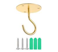 Zambuph Crochet de plante en fer Portable enduit couleur unie plafonnier lumière sac à main Pot de fleur support suspension support avec vis, Or