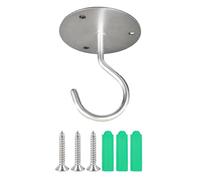 Zambuph Crochet de plante en fer Portable enduit couleur unie plafonnier lumière sac à main Pot de fleur support suspension support avec vis, Argent