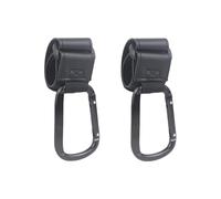 Zambuph Crochets de poussette polyvalents, supports de sacs en plastique et cuir, crochets de poussette réglables durables, sac pour suspendre des sacs à couches, caddies de, Noir, 20 x 3.7 cm