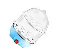 Zambuph Cuiseur à œufs électrique à 7 œufs, Portable, double couche, Mini braconnier automatique, outils de cuisson arrêt automatique pour fabricant de petit-déjeuner, Bleu/Double Couche