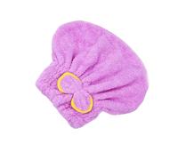 Zambuph Dame bonnet de douche absorbant l'eau microfibre cheveux séchage chapeau de bain nœud papillon SPA doux enveloppes serviette maison salle bain, Violet