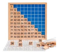 Zambuph en Bois Cent Planche mathématiques éducatif 1 à 100 numéros comptage Jouet Portable Formation Anniversaire Maternelle enfance