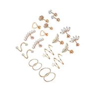 Zambuph Ensemble de 20 boucles d'oreilles à tige légère, plusieurs options | correspondance, incrustation de cristal brillant, méthodes de port mixtes, taille extérieure lisse