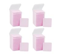 Zambuph Ensemble de 4 tampons dissolvant de vernis à ongles, nettoyage Simple, Non-tissé, absorbant et efficace, doux, lingettes nettoyage des ongles en coton, rose