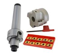 Zambuph Ensemble de Fraises à épaulement à Angle Droit 400R offrant Une durabilité exceptionnelle pour l'usinage de l'acier et la Rectification CNC. Plaquettes en carbure APMT1604 avec clé pour Outil