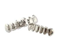 Zambuph Ensemble de Pour grillz plaqué or 18 carats (haut et bas) avec kit de moulage gratuit, style rock, idéal pour un déguisement au quotidien, parfait pour Halloween.