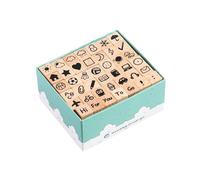 Zambuph Ensemble de sceaux Faits à la Main, Mignon, pour projets de Bricolage Uniques et créatifs, Sceau Papeterie décoratif en Bois, Ensemble sceaux numériques, tapez+4