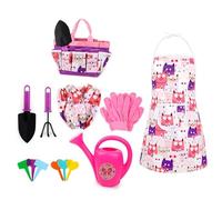 Zambuph Ensemble d'outils de Jardinage pour Enfants Comprenant Un arrosoir, Une Pelle, Un râteau, des Gants et Sac à pour l'exploration de la Nature. Jouets d'extérieur