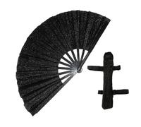 Zambuph Éventail de danse pliable et pratique, portable et Pour aux couleurs vives, en os de bambou, pour le kung-fu, avec sac rangement, tapez+1