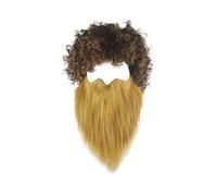 Zambuph Fausses Moustaches Déguisement avec Longue Barbe Costume de Noël Longue Barbe Poils du Visage pour Adultes Fournitures de fête d'halloween Accessoires Amusants Poils
