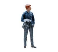 Zambuph Figurine réaliste d'homme au 1/64, modèle de Gentleman Miniature, Magnifique scène de Diorama, décoration, présentoir Miniature réaliste, Bleu, 2.8 cm