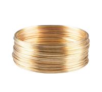 Zambuph Fil à mémoire de forme transformé en fil pour bijoux avec 50 boucles pour de magnifiques bracelets et accessoires de création de bijoux uniques, Or clair