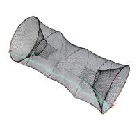 Zambuph Filet de pêche Seau Outil Crabe piégeage Filets attirail Professionnel Pliable Maille appât piège Poisson Attraper Cage, Le Noir, 50cm