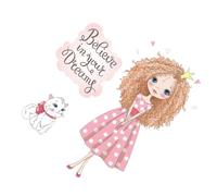 Zambuph Fille autocollant mural décoratif vinyle décalcomanie chambre décoration dessin animé papier peint autocollants décoratifs garde-robe Dressing