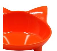 Zambuph Gamelles pour Chat en mélamine antidérapantes, faciles à Manipuler après Lavage. Récupère l'eau et Les Aliments. Peut Servir de poignée être, Orange, 6.3 x 14.5 cm