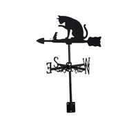 Zambuph Girouette Chat Noir Ravissante Girouette Chat Noir en Métal Indicateur de Direction du Vent Décoration Extérieure Unique Décorative pour Jardin et Cour