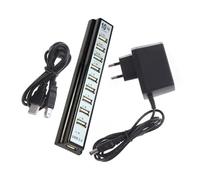 Zambuph Hub répartiteur USB 2.0 10 Ports avec Chargeur extenseur d'ordinateur câble de données Portable Adaptateur de Conversion d'alimentation électronique