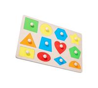 Zambuph Jeu de Plateau en Bois avec Planche à découper et Plateau de Jeu pour Apprendre Les Formes et Les Couleurs, 12 Trous