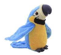 Zambuph Jouet en Peluche de enduite de Perroquet Parlant résistant à l'usure électrique Jouets d'oiseaux Flexibles réglables Longue durée Enfants, Bleu
