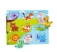 Zambuph Les Puzzles en Bois en Forme d'animaux stimulent Le développement de la motricité Fine des Tout-Petits. Idée Cadeau pour Les Enfants.