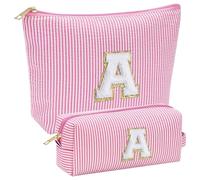 Zambuph Lot de 2 Trousses de Maquillage Tendance Uniques avec épingle à Lettre pour Le Rangement du Maquillage, Organisateur, Organisateur cosmétiques, Rose, Un