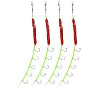 Zambuph Lot de 4 Crochets d'aide au Poisson en Acier à Haute teneur en Carbone Portable 5 Crochets Plastique ABS leurre de Remplacement Accessoires d'appâts pêche mer, Rot