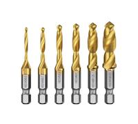 Zambuph Lot de 6 mèches à tarauder à queue hexagonale filetage en acier grande vitesse M3-M10 combinaison fournitures de fraisage pour le travail du bois