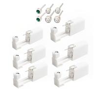 Zambuph Lot de 6 outils de perçage goujon d'oreille une exquis Zircon auto-perceur percé dispositif boucles d'oreilles raccords oreilles trou outils
