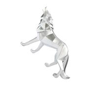 Zambuph Loup Moderne Statue Ornement Miniature Conception Spéciale Animal Sculpture Décoration Décor À La Maison Anniversaire De Noël, Argent, Chien Loup Regarde Le Ciel