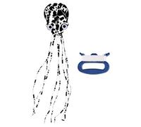 Zambuph Magnifiques Souples en Forme de Pieuvre, de Grande Taille, avec Une Ligne vol 30 m pour Les Parcs et la Plage. , Blanc Noir , 400 x 80 cm