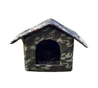 Zambuph Maison pour Chat, lit Chaud et Facile à Nettoyer pour Animaux de Compagnie, Tente pour Chat Bien-aimé, Cabine en Tissu Oxford, Maison pour Chien, nid pour, Modèle Camouflage, S:35 * 33 * 30cm