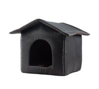 Zambuph Maison pour Chat, lit Chaud et Facile à Nettoyer pour Animaux de Compagnie, Tente pour Chat Bien-aimé, Cabine en Tissu Oxford, Maison pour Chien, nid pour, Noir, M:40 * 38 * 35 cm
