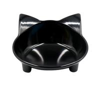 Zambuph Mignon Animal de Compagnie Chat Oreilles en Forme de Nourriture Bol d'eau antidérapant Alimentation Large Bol Noir, Noir, 6.3 x 14.5 cm