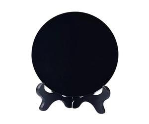 Zambuph Mini Miroir de Divination Rond Noir en Obsidienne, Disque décoratif Unique, étincelles, Conversations intéressantes. Outils pour Mini Miroir de Divination Rond Noir, S