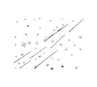 Zambuph Mode 3D Meteor Stickers Muraux Univers Autocollant Décoration Réfléchissant Miroir Fenêtre Décalque avec Film De Chambre Décalques, Argent