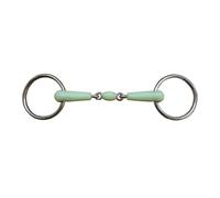 Zambuph Mors à anneaux pour chevaux, accessoire équestre solide conçu pour contrôler les mouvements des chevaux pendant le dressage. Revêtement en caoutchouc résistant, convient Pour aux de