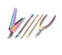 Zambuph Outils de manucure coupe-ongles pour ongles en acrylique pointe coloré poussoirs multifonctions dissolvant peau morte vernis tondeuse pour Nail Art, Type 1