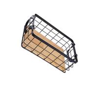 Zambuph Panier métallique grille cosmétiques finition stockage décoratif tout usage salle de bain organisateur étagères cadre porte-shampooing, Noir, P/32 * 22 * 11cm